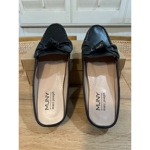 MJNY Marc Joseph Diane Street Flats Black Nappa Leather Size 9.5 NIB Chic Comfy - Picture 11 of 15